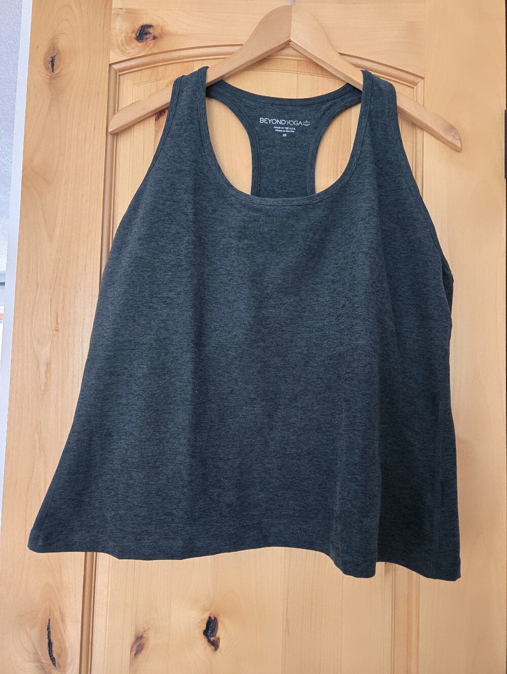Beyond Yoga Heather Spruce Green Racerback Shelf braTank 3X